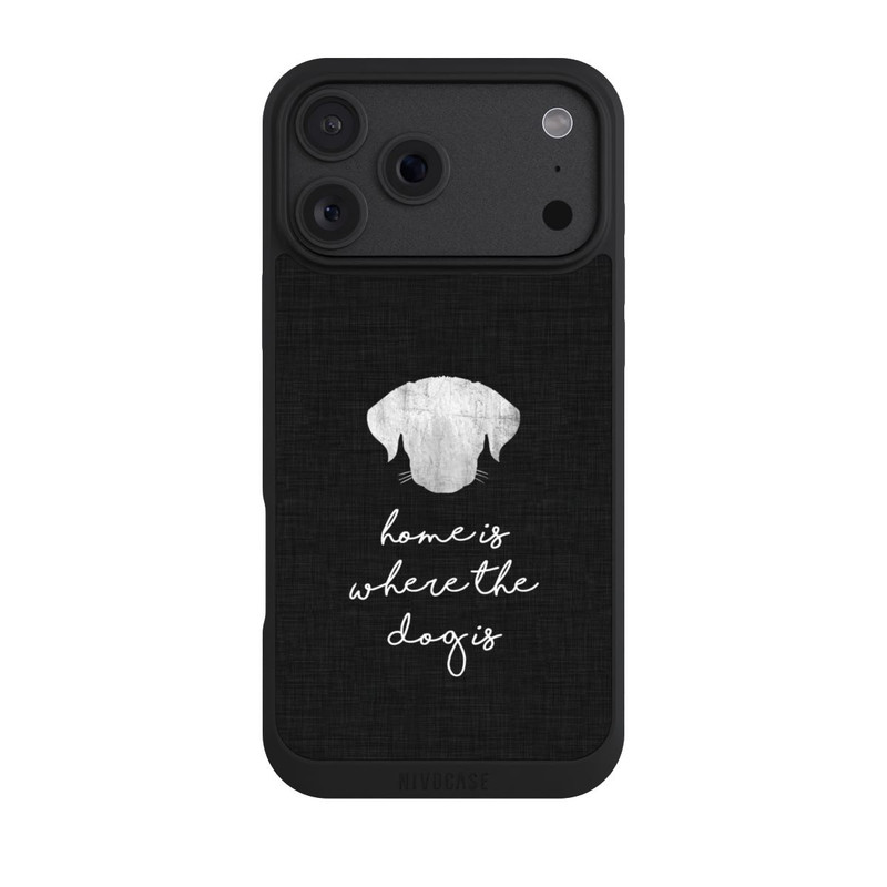 iPhone 18 Pro Max NIVOpure Home Is Where The Dog Is - Blanc sur noir