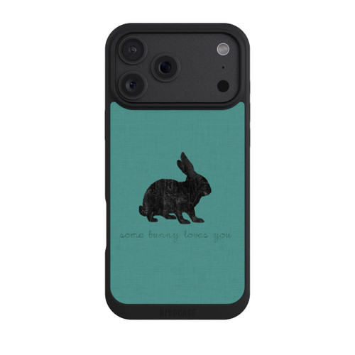 Apple iPhone 18 Pro Max NIVOpure Some Bunny Loves You - Noir sur turquoise
