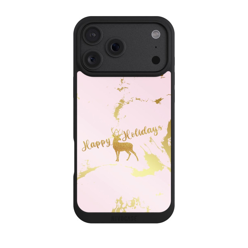 iPhone 18 Pro Max NIVOpure Happy Holidays Reindeer Gold