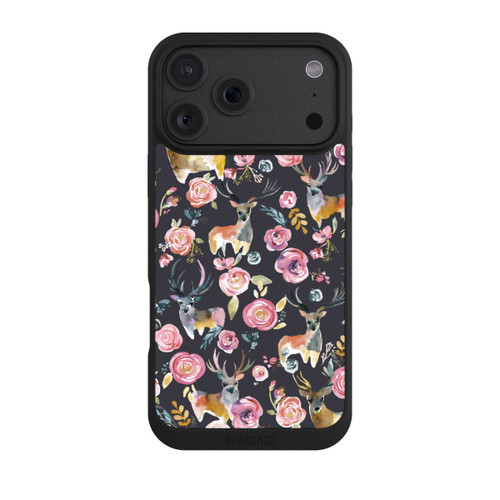 Apple iPhone 18 Pro Max NIVOpure Cerfs et fleurs Anthracite