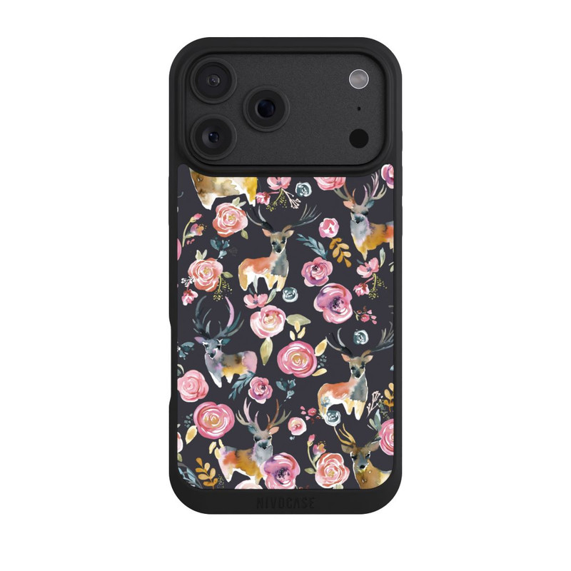 iPhone 18 Pro Max NIVOpure Hirsche und Blumen Anthrazit