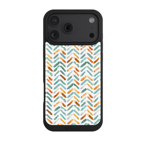 Apple iPhone 18 Pro Max NIVOpure Élégant Automne Chevron Bleu Orange