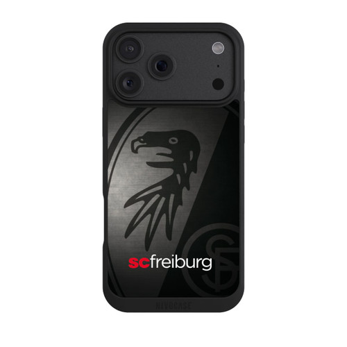 Apple iPhone 18 Pro Max NIVOpure Dot Metall Hintergrund mit dem Schriftzug SC Freiburg