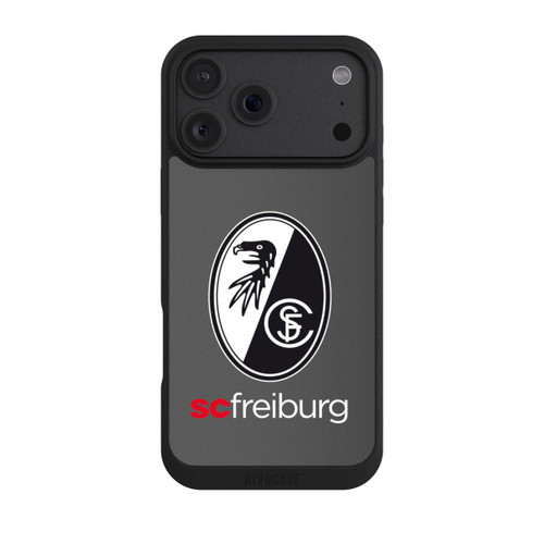 Apple iPhone 18 Pro Max NIVOpure Carbon Hell Hintergrund mit dem Schriftzug SC Freiburg