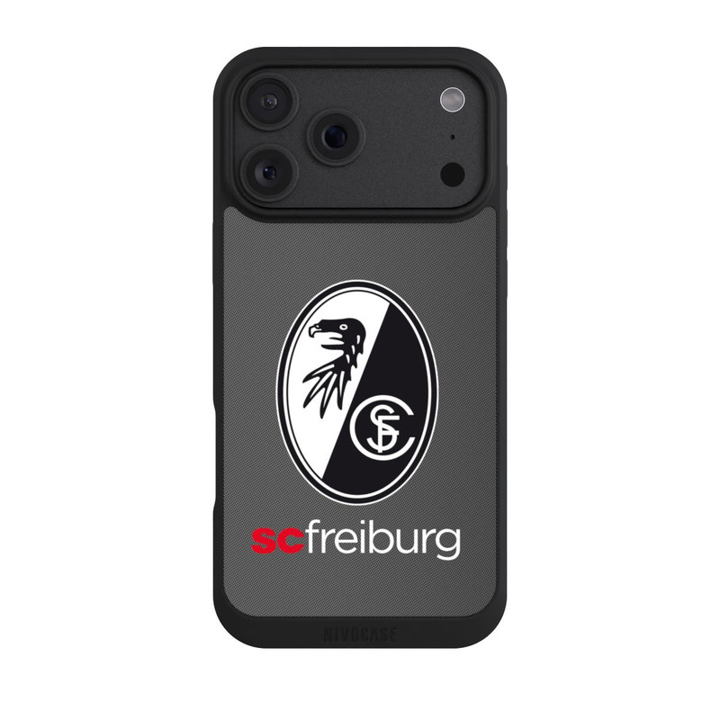 iPhone 18 Pro Max NIVOpure Carbon Hell Hintergrund mit dem Schriftzug SC Freiburg