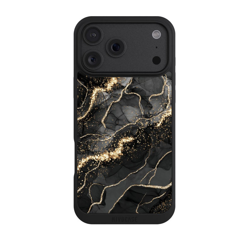 iPhone 18 Pro Max NIVOpure Look Spirales de Marbre Sombre & Or