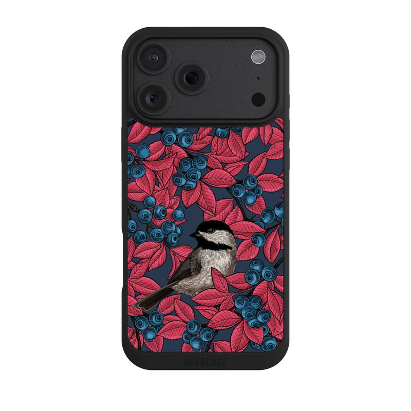 iPhone 18 Pro Max NIVOpure Oiseaux & Myrtilles Bleu Marine