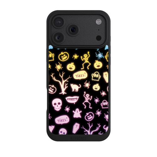 Apple iPhone 18 Pro Max NIVOpure Autocollants néon pour Halloween Fond noir