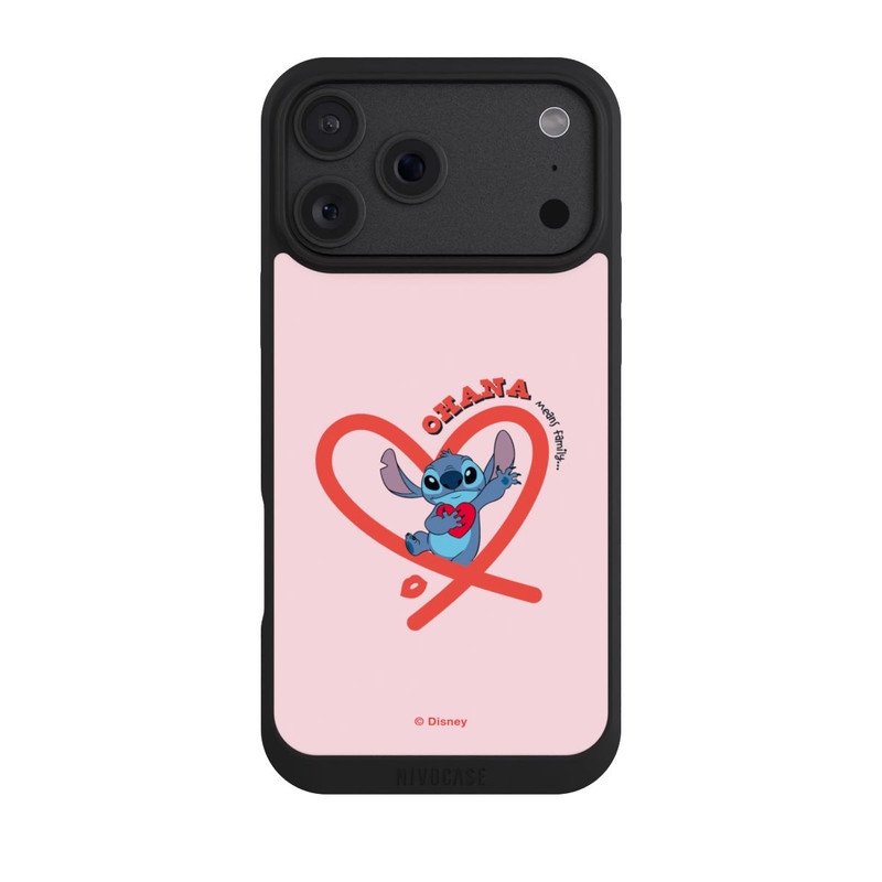 iPhone 18 Pro Max NIVOpure Stitch Ohana Cœur rose