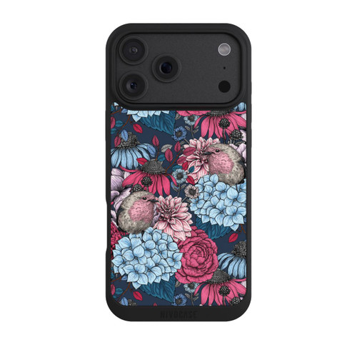 Apple iPhone 18 Pro Max NIVOpure Oiseaux et fleurs rouge pétrole