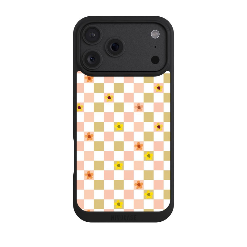 iPhone 18 Pro Max NIVOpure Chèques Fleurs Pastel Nostalgiques