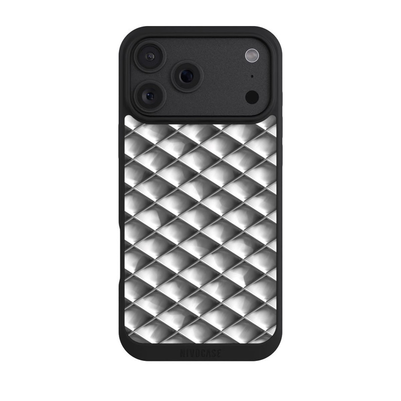 iPhone 18 Pro Max NIVOpure Glamour Silver Squares