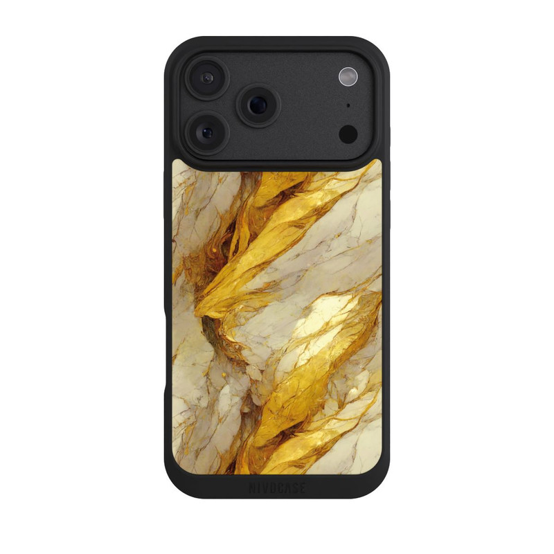 iPhone 18 Pro Max NIVOpure Weiße Marmor-Golddruckschichten