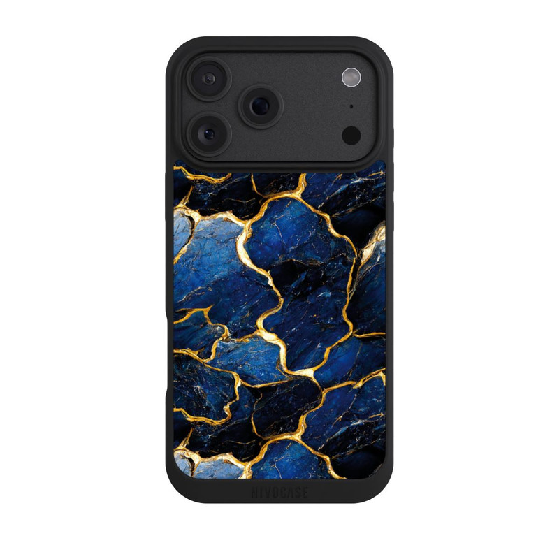 iPhone 18 Pro Max NIVOpure Couches d'impression en marbre bleu et or