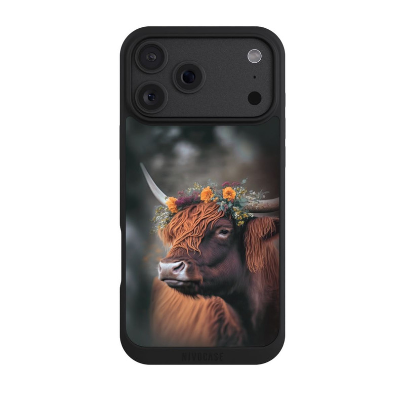 iPhone 18 Pro Max NIVOpure Hochland Rind mit Blumen mit KI