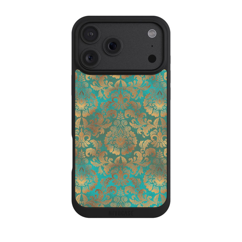 iPhone 18 Pro Max NIVOpure Papier Peint Damassé Turquoise
