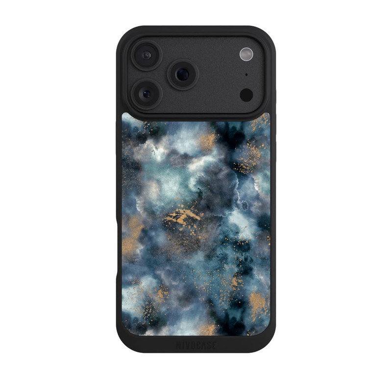 iPhone 18 Pro Max NIVOpure Smoky Marble Watercolor Navy