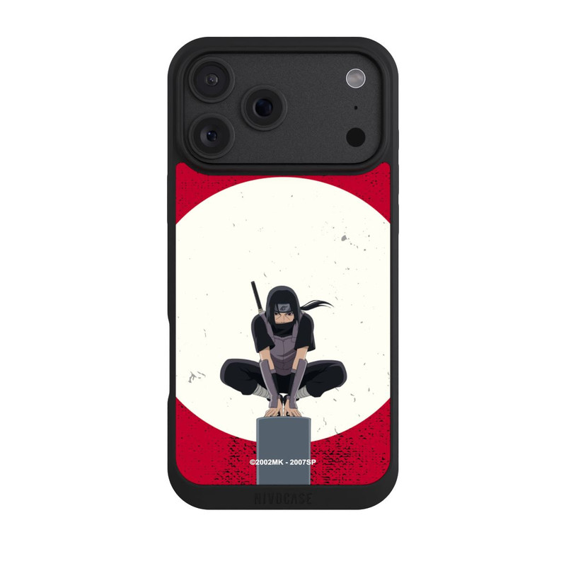 iPhone 18 Pro Max NIVOpure Itachi Uchiha Symbol Roter Hintergrund