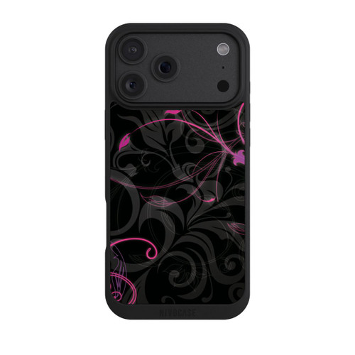 Apple iPhone 18 Pro Max NIVOpure Fleurs d'automne noires et roses