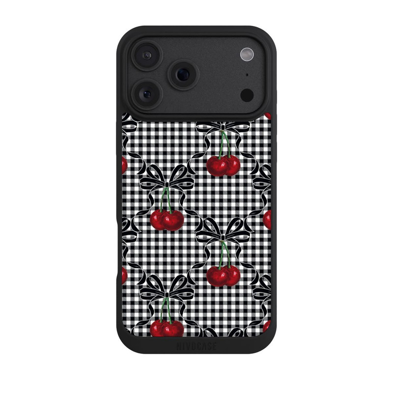iPhone 18 Pro Max NIVOpure Motif cerise noir