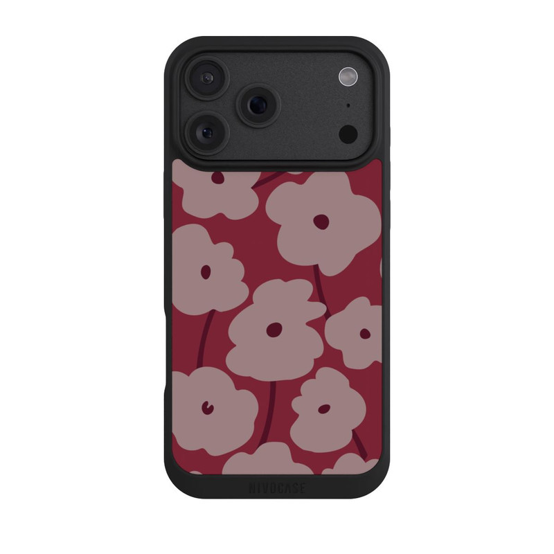iPhone 18 Pro Max NIVOpure Fleurs Minimalistes Bordeaux