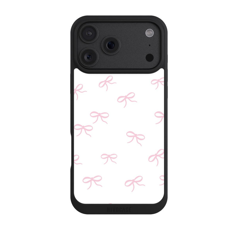 iPhone 18 Pro Max NIVOpure Bows Pink White Pattern Ribbons