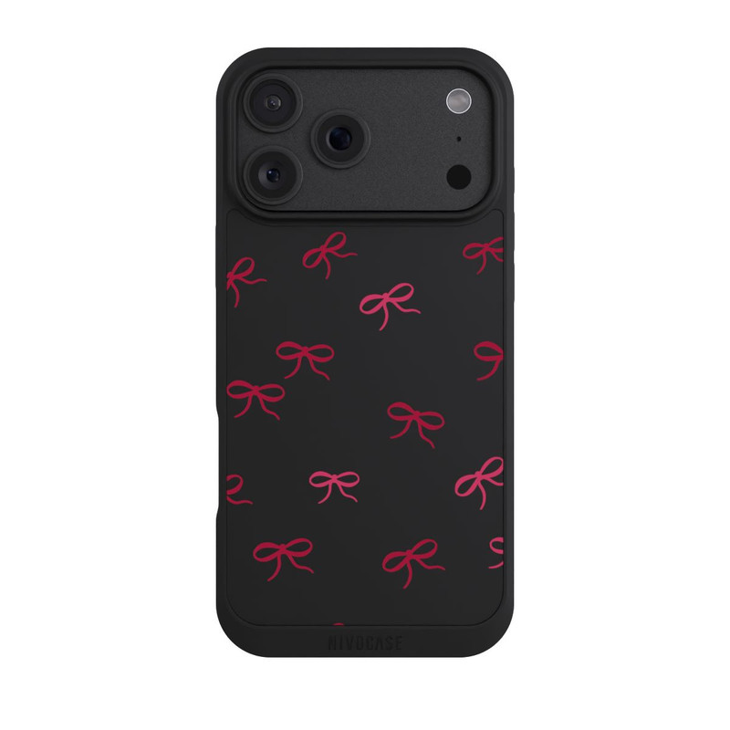 iPhone 18 Pro Max NIVOpure Bows Red Pattern Transparent