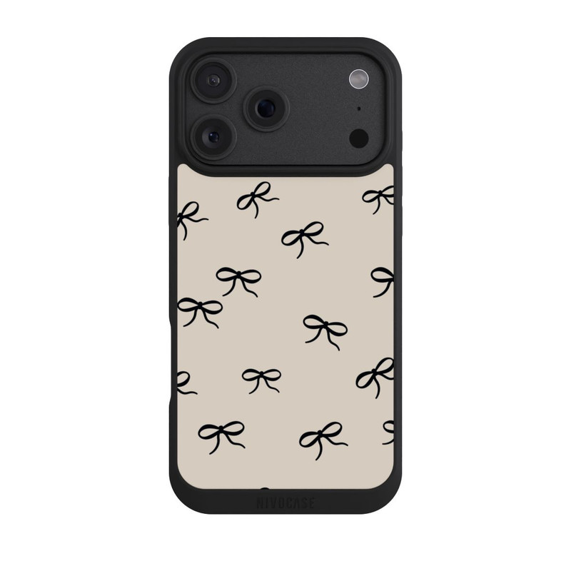 iPhone 18 Pro Max NIVOpure Bows Black Beige Pattern