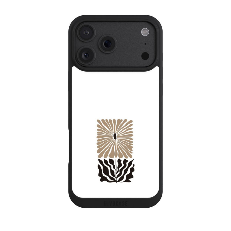 iPhone 18 Pro Max NIVOpure Fleur Bohème Marron sur Blanc
