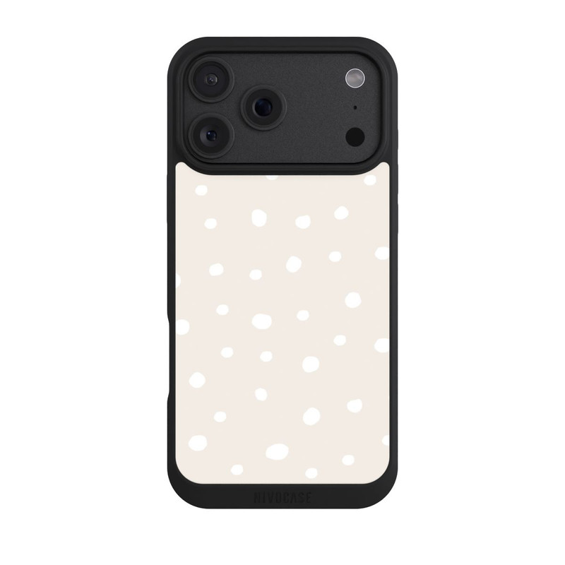iPhone 18 Pro Max NIVOpure Motif à Pois Beiges et Blancs