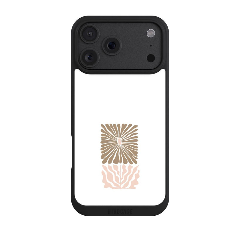 iPhone 18 Pro Max NIVOpure Fleur Boho Caramel sur Blanc
