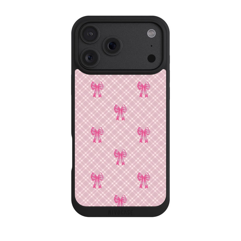 iPhone 18 Pro Max NIVOpure Pink Bows and Plaid Pattern