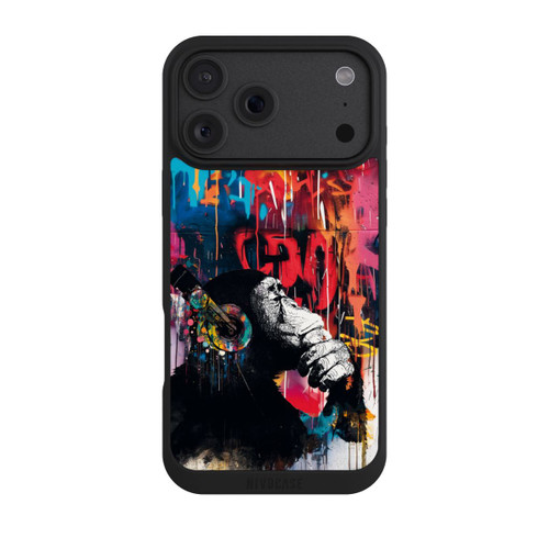 Apple iPhone 18 Pro Max NIVOpure Affe Stereo Kopfhörer Graffiti Street Art Blau