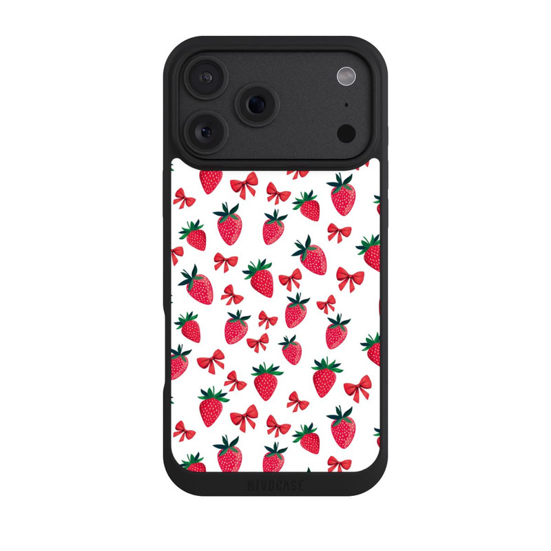 iPhone 18 Pro Max NIVOpure Strawberry Ribbon Pattern Red