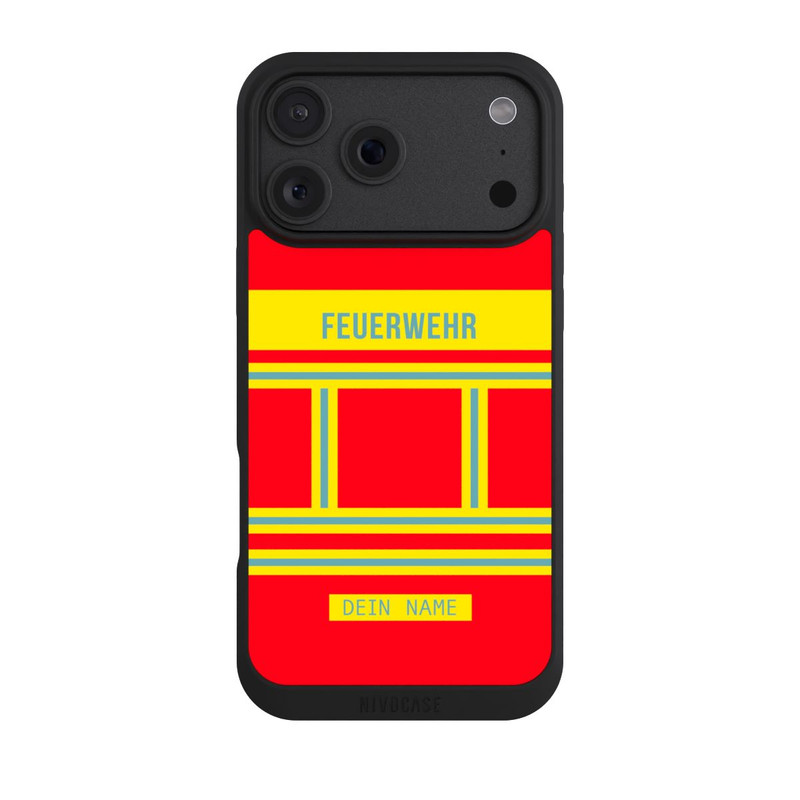 iPhone 18 Pro Max NIVOpure Feuerwehr Uniform Rot Personalisierbar
