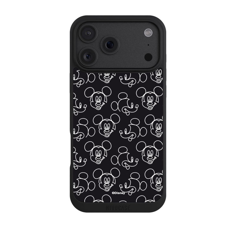 iPhone 18 Pro Max NIVOpure Disney Mickey Faces Black Line Art Pattern