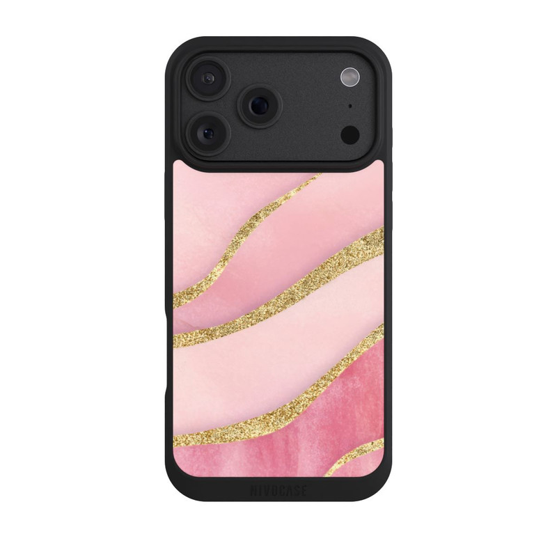 iPhone 18 Pro Max NIVOpure Pink Marble Goldprint Stripes
