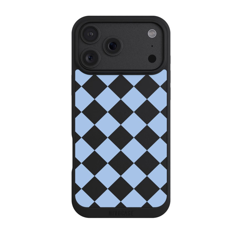 iPhone 18 Pro Max NIVOpure Checked Pattern Light Blue without Background
