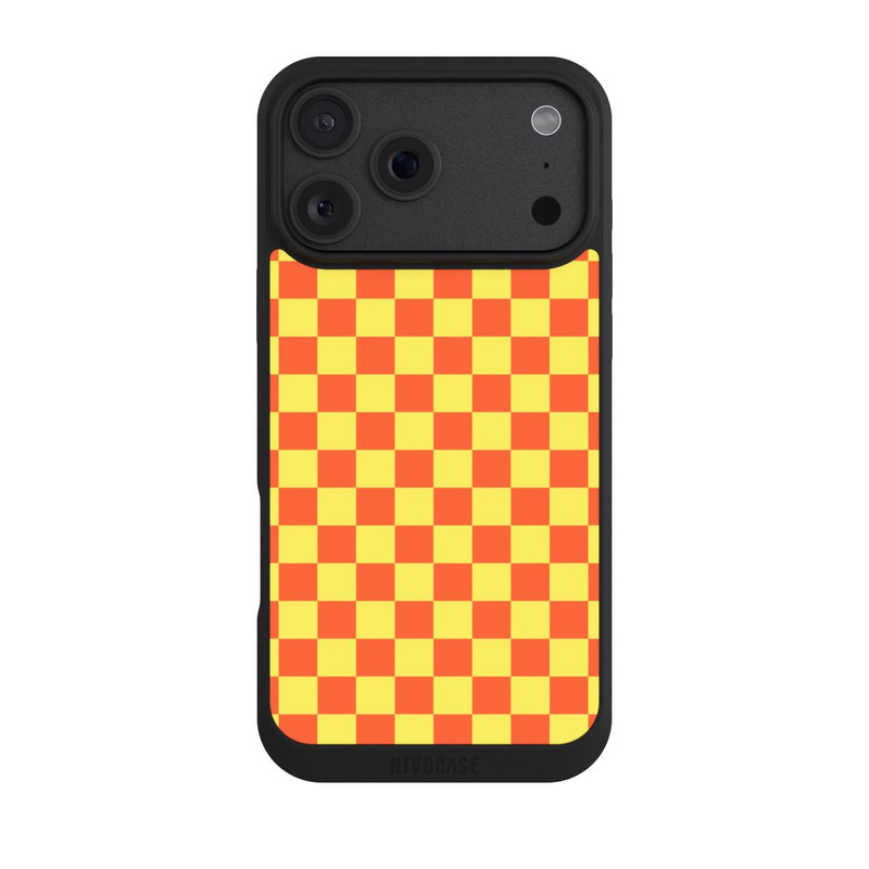 iPhone 18 Pro Max NIVOpure Checked Pattern Yellow Orange