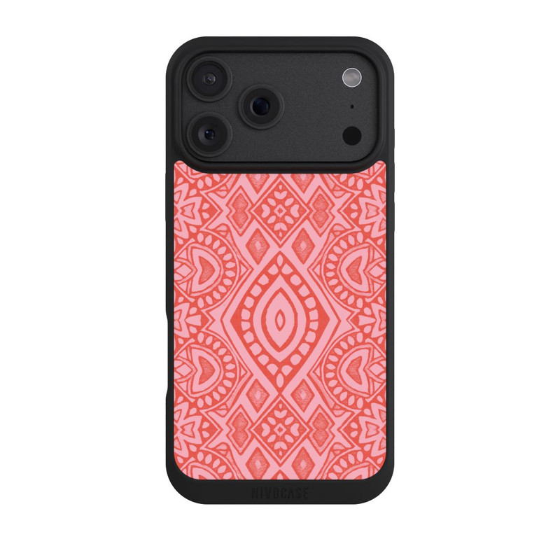 iPhone 18 Pro Max NIVOpure Boho Geometric Intricate Tribal Design in Shades of Pink