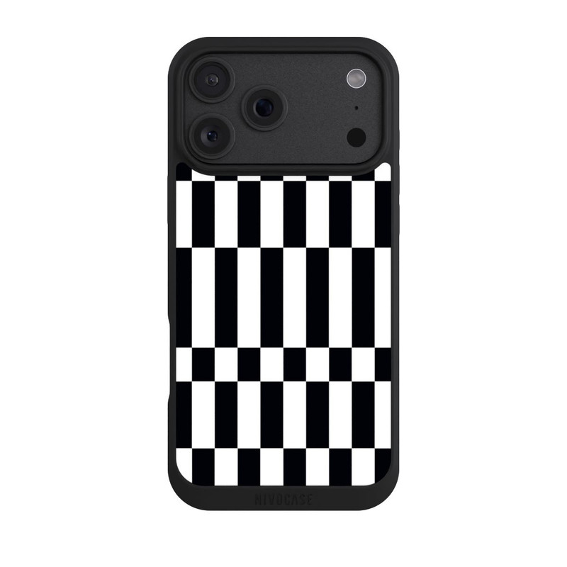 iPhone 18 Pro Max NIVOpure Checked Abstract Bold Black and White Color Block