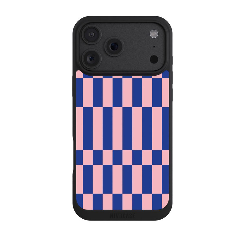 iPhone 18 Pro Max NIVOpure Checked Abstract Bold Electric Blue and Pink Color Block