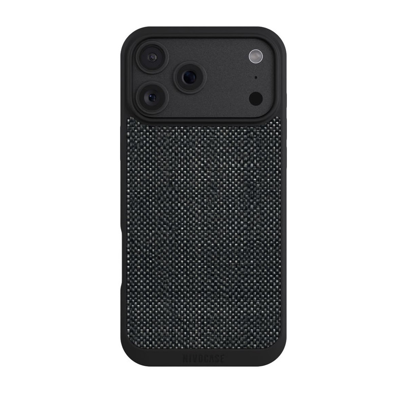 iPhone 18 Pro Max NIVOpure Tissu Noir Abstrait