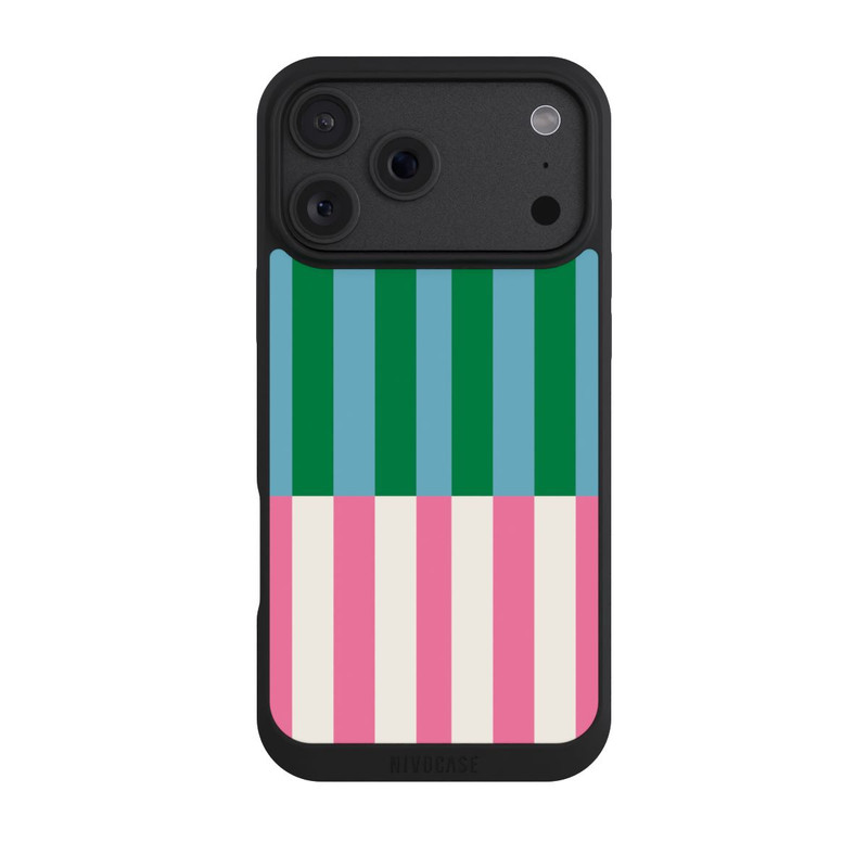 iPhone 18 Pro Max NIVOpure Motif Rayé Vert Rose