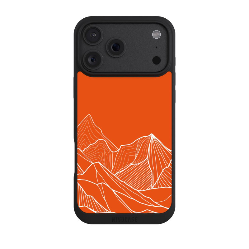 iPhone 18 Pro Max NIVOpure Dessin de contour de montagne orange