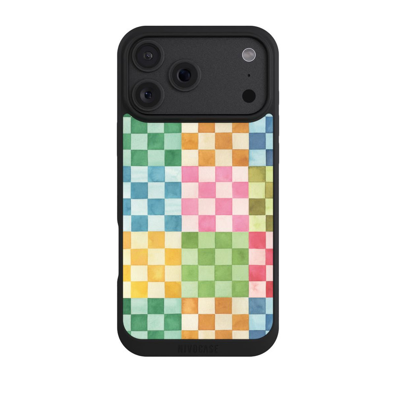 iPhone 18 Pro Max NIVOpure Checkerboard Watercolor Chess Geometric Red