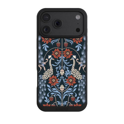 Apple iPhone 18 Pro Max NIVOpure Vintage Peacock Garden Arts and Crafts Floral Dark