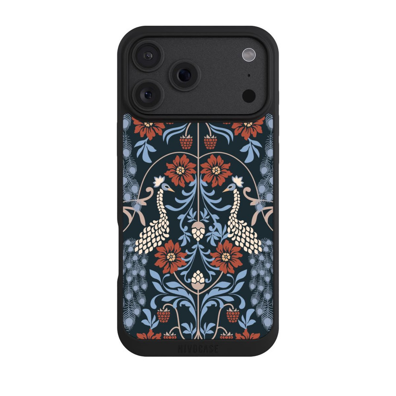 iPhone 18 Pro Max NIVOpure Vintage Peacock Garden Arts and Crafts Floral Dark