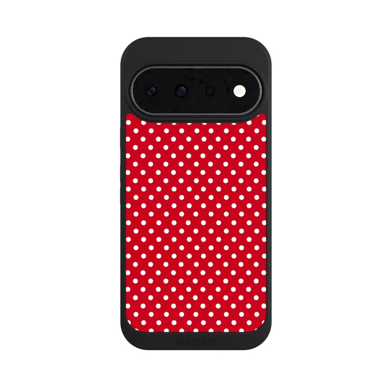 Pixel 11 NIVOpure Polka Dots Dunkelrot und Weiß