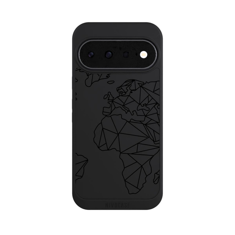 Pixel 11 NIVOpure Polygon Weltkarte Schwarz ohne Hintergrund